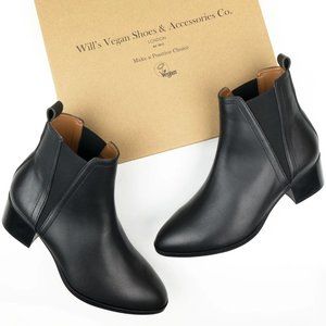 [New in Box] | Will's Vegan Shoes | Point Toe Chelsea Boots | Black | US 8.5